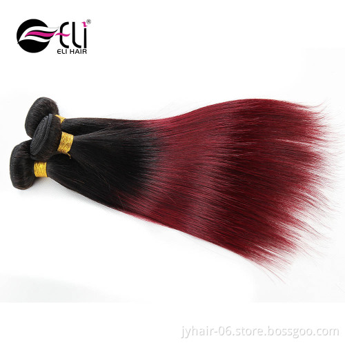 Top Quality Peruvian Virgin Hair Aliexpress Hot Sale Ombre Hair Extensions Red Color Peruvian Hair
